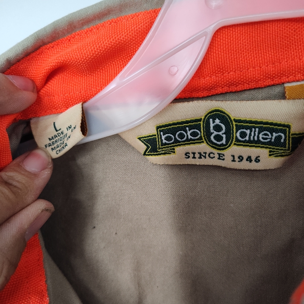 Bob Allen Men's Tan and Orange Hunting Shirt Size Large - Picture 2 of 3